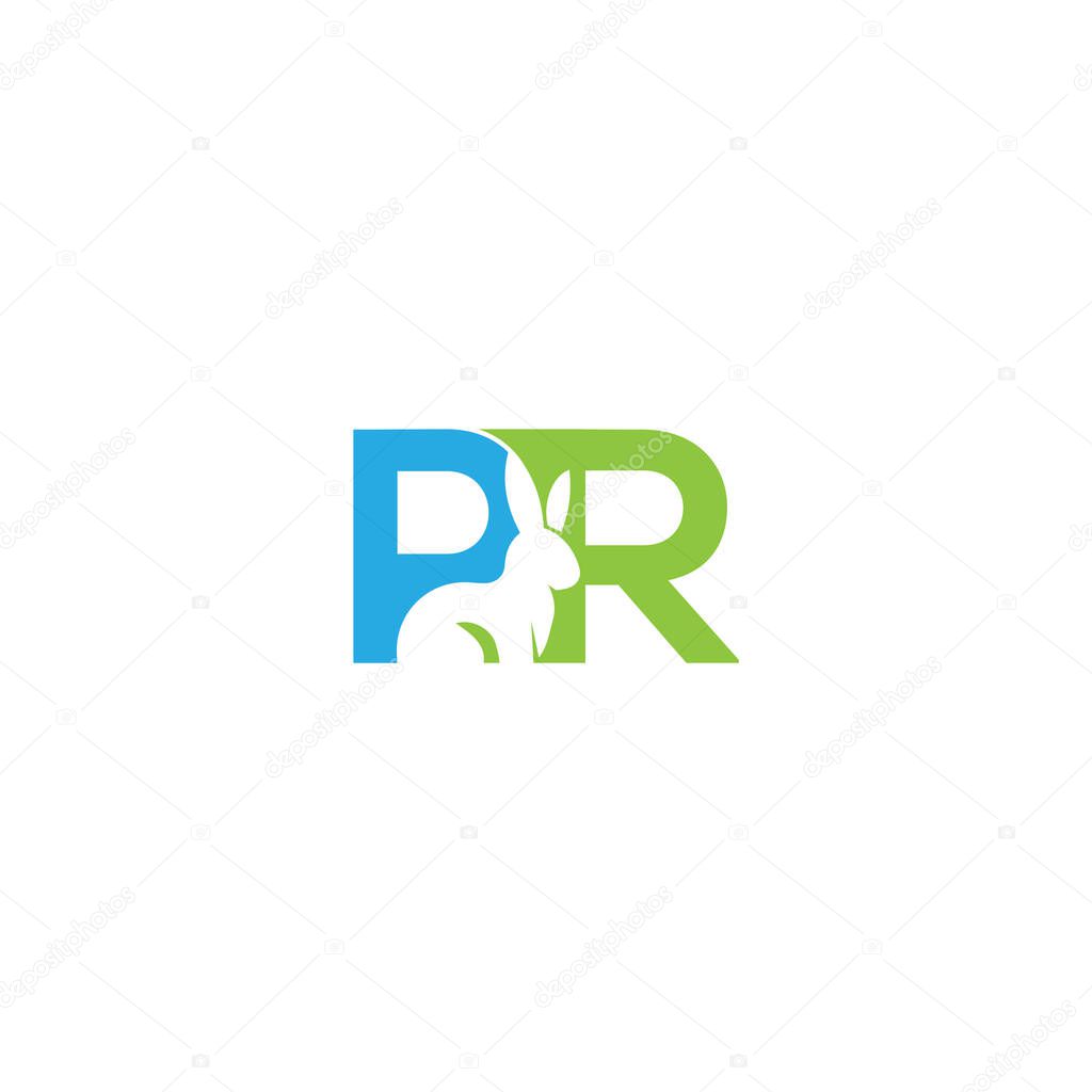 PR Letter monogram Initial Logo Design Template Vector Illustration. PR elegant and Professional icon desig