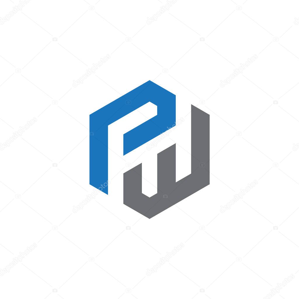 PW Letter monogram Initial Logo Design Template Vector Illustration. PW elegant and Professional icon desig