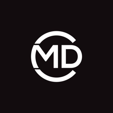 CMD Harf Monogramı İlk Logo Tasarım Şablonu Vektör İllüstrasyonu. CMD zarif ve Profesyonel simge dekoru