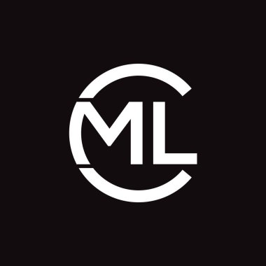 CML Harf monogramı İlk Logo Tasarım Şablonu Vektör İllüstrasyonu. CML zarif ve Profesyonel simge dekoru