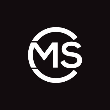CMS Harf monogramı İlk Logo Tasarım Şablonu Vektör İllüstrasyonu. CMS zarif ve Profesyonel simge dekoru