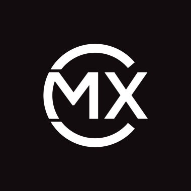 CMX Harf Monogramı İlk Logo Tasarım Şablonu Vektör İllüstrasyonu. CMX zarif ve Profesyonel simge dekoru