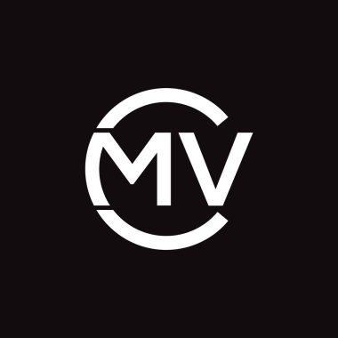 CMV Harf Monogramı İlk Logo Tasarım Şablonu Vektör İllüstrasyonu. CMV zarif ve Profesyonel simge dekoru