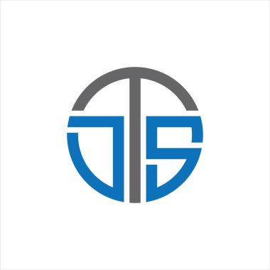 DTS Harf Monogramı İlk Logo Tasarım Şablonu Vektör İllüstrasyonu. DTS zarif ve Profesyonel simge dekoru