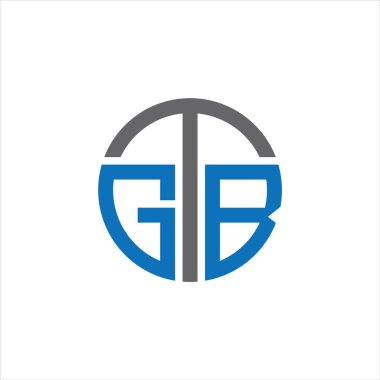 GTB Harf Monogramı İlk Logo Tasarım Şablonu Vektör İllüstrasyonu. GTB zarif ve Profesyonel simge dekoru