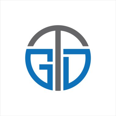 GTD Harf Monogramı İlk Logo Tasarım Şablonu Vektör İllüstrasyonu. GTD zarif ve Profesyonel simge dekoru