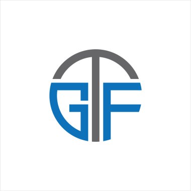 GTF Harf monogramı İlk Logo Tasarım Şablonu Vektör İlülasyonu. GTF zarif ve Profesyonel simge dekoru