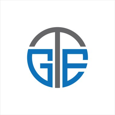 GTE Letter monogramı İlk Logo Tasarım Şablonu Vektör İllüstrasyonu. GTE zarif ve Profesyonel simge dekoru