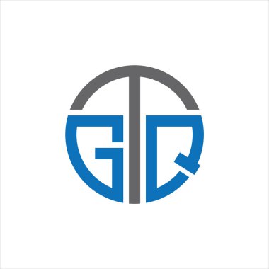 GTQ Harf Monogramı İlk Logo Tasarım Şablonu Vektör İllüstrasyonu. GTQ zarif ve Profesyonel simge dekoru