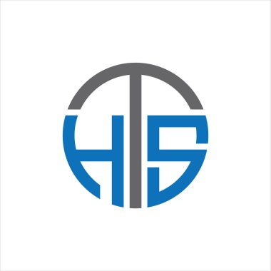 HTS Harf monogramı İlk Logo Tasarım Şablonu Vektör İllüstrasyonu. HTS zarif ve Profesyonel simge dekoru