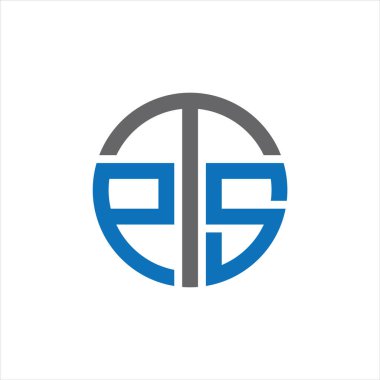 PTS Harf Monogramı İlk Logo Tasarım Şablonu Vektör İllüstrasyonu. PTS zarif ve Profesyonel simge dekoru