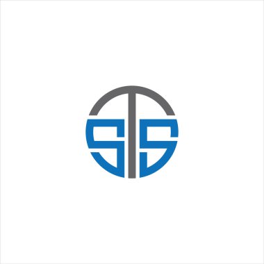 STS Letter monogramı İlk Logo Tasarım Şablonu Vektör İllüstrasyonu. STS zarif ve Profesyonel simge dekoru