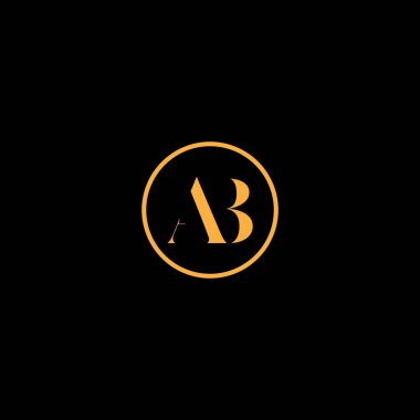 AB Harfi monogramı İlk Logo Tasarım Şablonu Vektör İllüstrasyonu. AB zarif ve Profesyonel simge arzusu