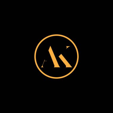 AK Harfi monogramı İlk Logo Tasarım Şablonu Vektör İllüstrasyonu. AK zarif ve Profesyonel simge arzusu
