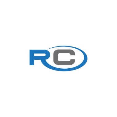 RC Harf monogramı İlk Logo Tasarım Şablonu Vektör İllüstrasyonu. RC zarif ve Profesyonel simge dekoru