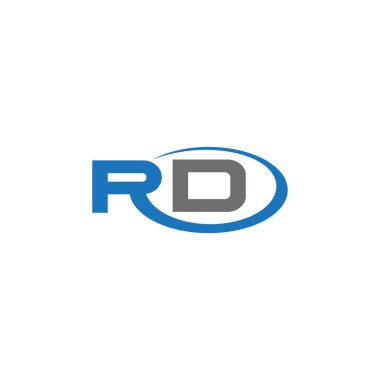 RD Harf monogramı İlk Logo Tasarım Şablonu Vektör İllüstrasyonu. RD zarif ve Profesyonel simge dekoru