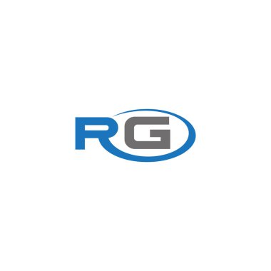 RG Harf monogramı İlk Logo Tasarım Şablonu Vektör İllüstrasyonu. RG zarif ve Profesyonel simge dekoru