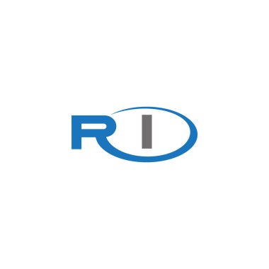 RI Letter monogramı İlk Logo Tasarım Şablonu Vektör İllüstrasyonu. RI zarif ve Profesyonel simge dekoru
