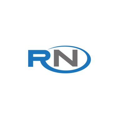 RN Harf monogramı İlk Logo Tasarım Şablonu Vektör İllüstrasyonu. RN zarif ve Profesyonel simge dekoru