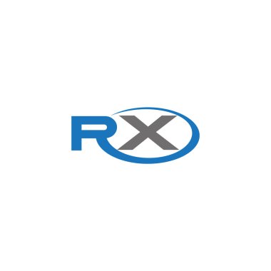 RX Harf monogramı İlk Logo Tasarım Şablonu Vektör İllüstrasyonu. RX zarif ve Profesyonel simge dekoru
