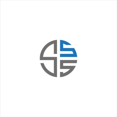 SSS Harf monogramı İlk Logo Tasarım Şablonu Vektör İllüstrasyonu. SSS zarif ve Profesyonel simge dekoru