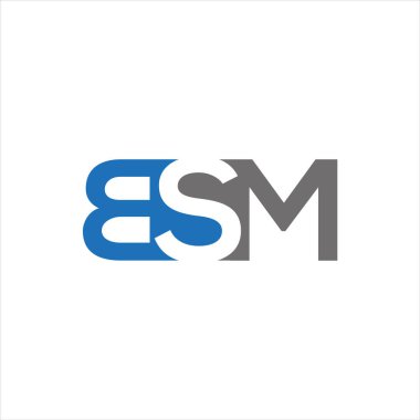 BSM Harf monogramı İlk Logo Tasarım Şablonu Vektör İlülasyonu. BSM zarif ve Profesyonel simge dekoru