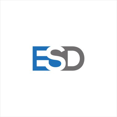 ESD Harf monogramı İlk Logo Tasarım Şablonu Vektör İllüstrasyonu. ESD zarif ve Profesyonel simge dekoru