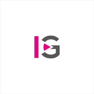 IG Harf monogramı İlk Logo Tasarım Şablonu Vektör İllüstrasyonu. IG zarif ve Profesyonel simge dekoru