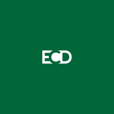 ECD Letter monogramı İlk düz, modern, soyut logo tasarımı. ECD zarif ve Profesyonel simge dekoru
