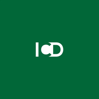 ICD Letter monogramı. İlk düz, modern, soyut logo tasarımı. ICD zarif ve Profesyonel simge arzusu