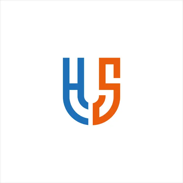 HS Letter monogramı İlk Logo Tasarım Şablonu Vektör İllüstrasyonu. HS zarif ve Profesyonel simge dekoru