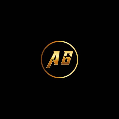 AG Letter monogramı. İlk düz, modern, soyut logo tasarımı. AG zarif ve Profesyonel simge dekoru