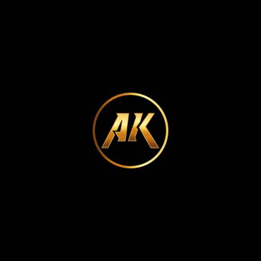 AK Letter monogramı. İlk düz, modern, soyut logo tasarımı. AK zarif ve Profesyonel simge arzusu