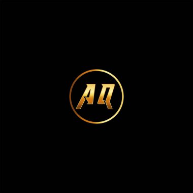 AQ Letter monogramı İlk düz, modern, soyut logo tasarımı. AQ zarif ve Profesyonel simge dekoru