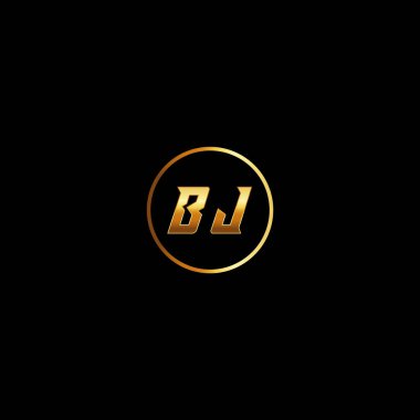 BJ Letter monogramı. İlk düz, modern, soyut logo tasarımı. BJ zarif ve Profesyonel simge dekoru