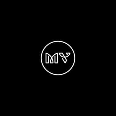 My Letter monogramı Eşsiz modern düz soyut logo tasarımı. Benim zarif ve profesyonel simgem