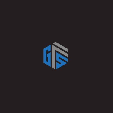 GFS Letter monogramı. Eşsiz, modern, düz, soyut logo tasarımı. GFS zarif ve Profesyonel simge dekoru