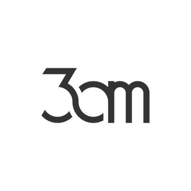 3: 00 Harf Monogramı İlk Logo Tasarım Şablonu Vektör Resimleri. 03: 00 Zarif ve Profesyonel simge dekoru