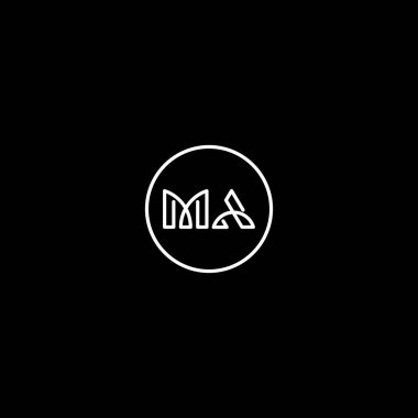 MA Harfi monogramı. Eşsiz, modern, düz, soyut logo tasarımı. MA zarif ve Profesyonel simge dekoru