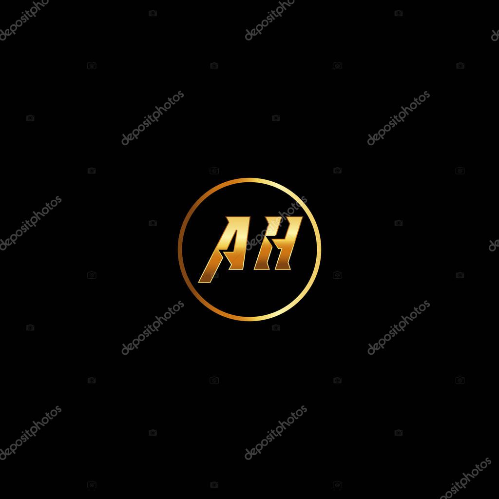 AH Letter monogram Initial flat Unique modern flat abstract logo design. AH elegant and Professional icon desig