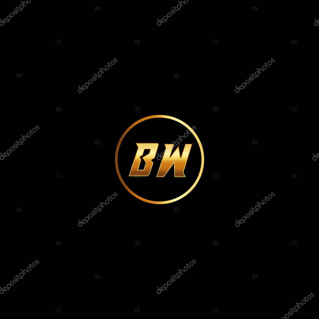 BW Letter monogram Initial flat Unique modern flat abstract logo design. BW elegant and Professional icon desig