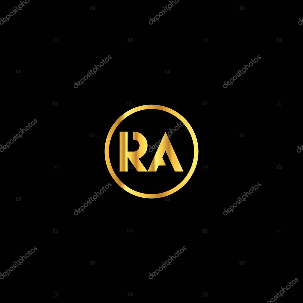 RA Letter monogram Initial flat Unique modern flat abstract logo design. RA elegant and Professional icon desig