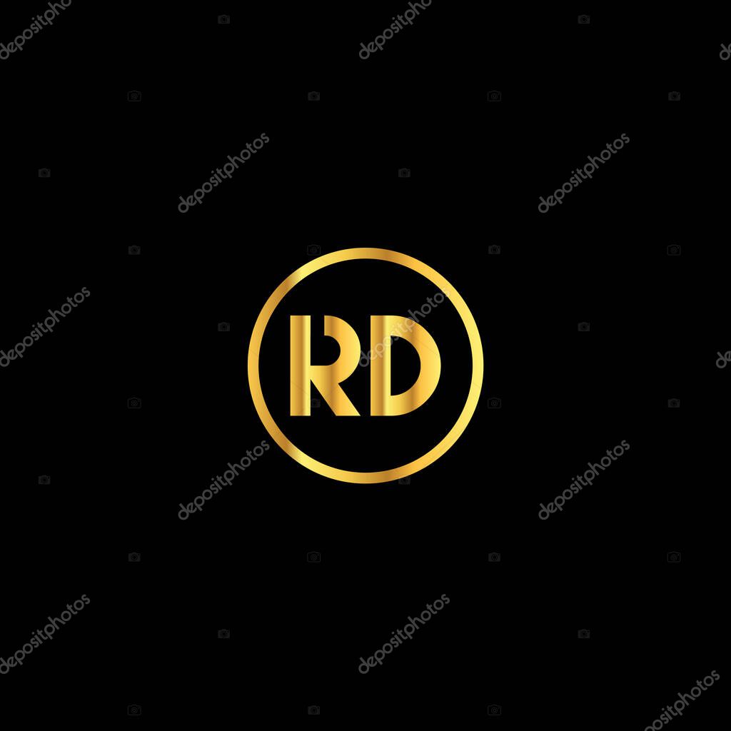 RD Letter monogram Initial flat Unique modern flat abstract logo design. RD elegant and Professional icon desig