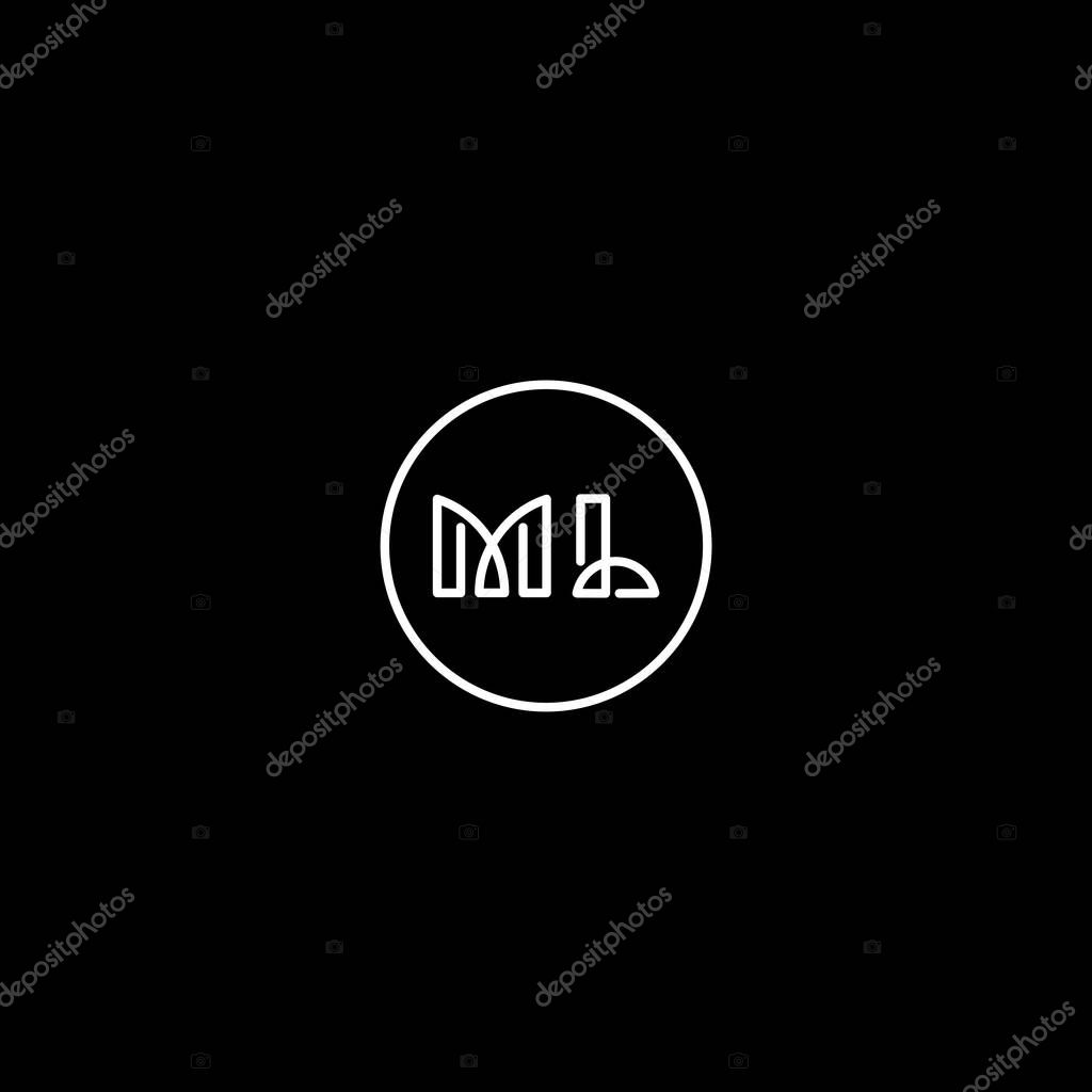 ML Letter monogram Initial Unique modern flat abstract logo design. ML elegant and Professional icon desig