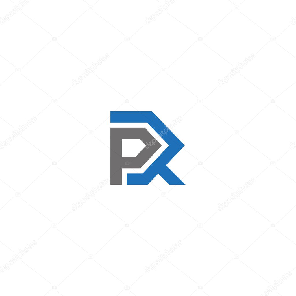 PR Letter monogram Initial Unique modern flat abstract logo design. PR elegant and Professional icon desig