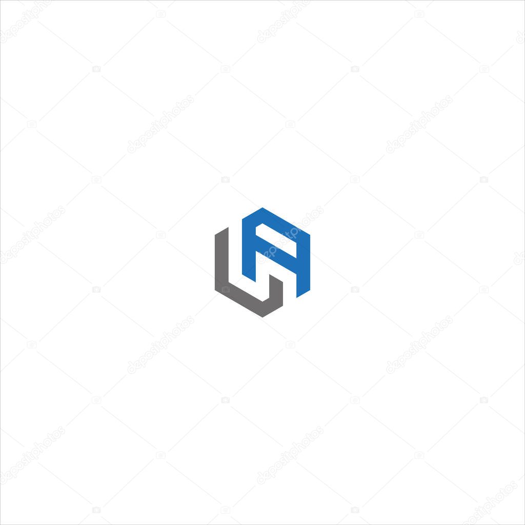 LA Letter monogram Initial Unique modern flat abstract logo design. LA elegant and Professional icon desig