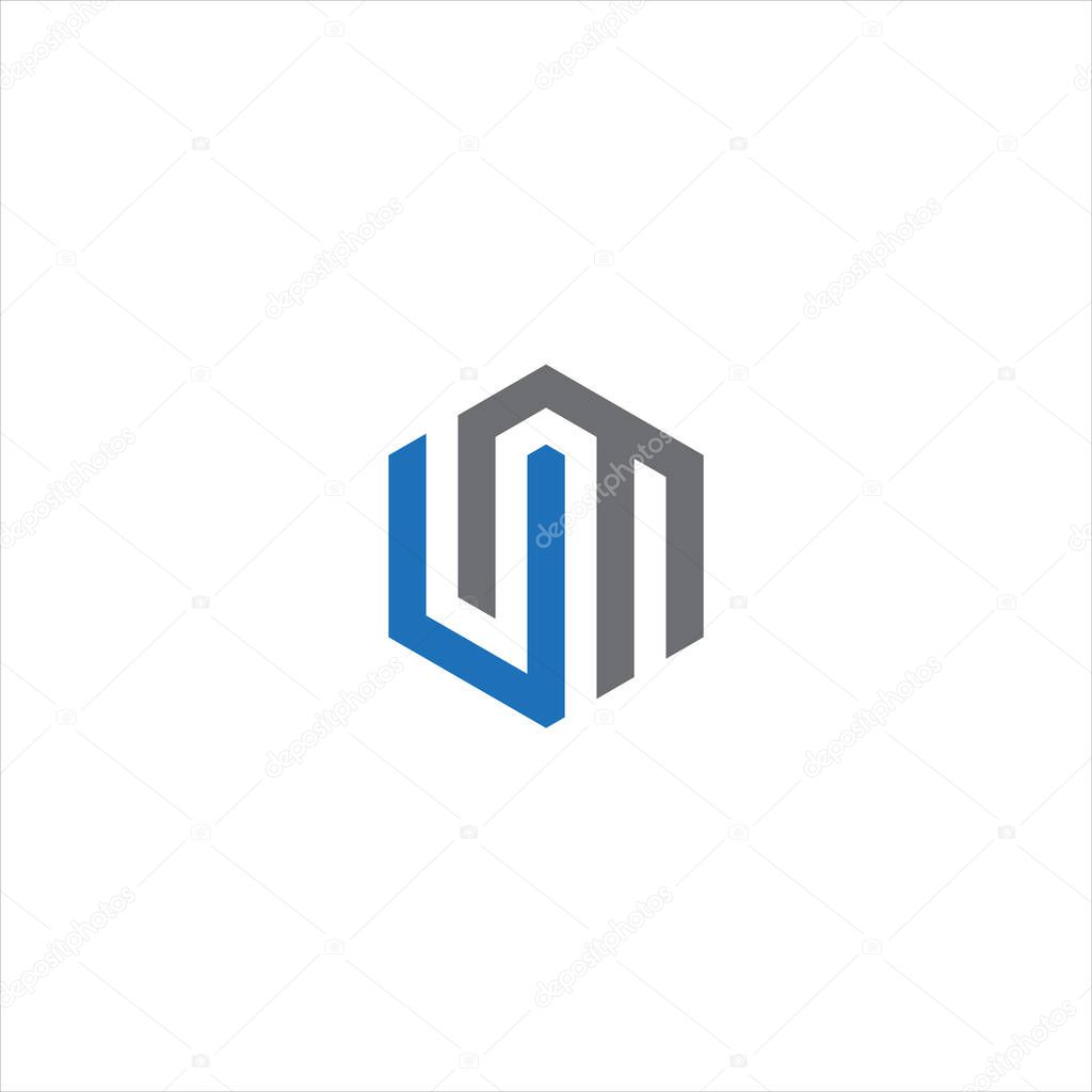 UM Letter monogram Initial Unique modern flat abstract logo design. UM elegant and Professional icon desig