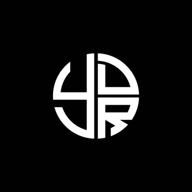 YDR logosu YDRR simgesi YDRR monogramı YDRletter YDRRRR Çember YDRR Düz Modern düz soyut logo tasarımı