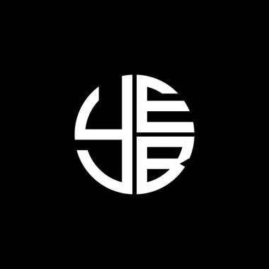 YEB logosu YEB simgesi YEBvektör YEB monogram YEBharf YEB Çember YEBDüz Modern düz soyut logo tasarımı