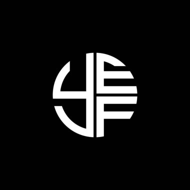 YEF logosu YEFVektör YEF başlığı YEFletter YEFminimalist YEF Circle YEFflat Modern düz soyut logo tasarımı